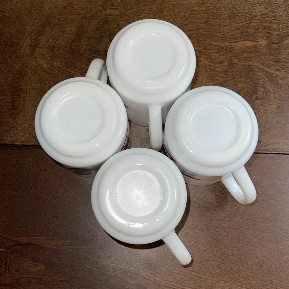 4 cups w/ Cardinals Blue Birds Red headed woodpecker